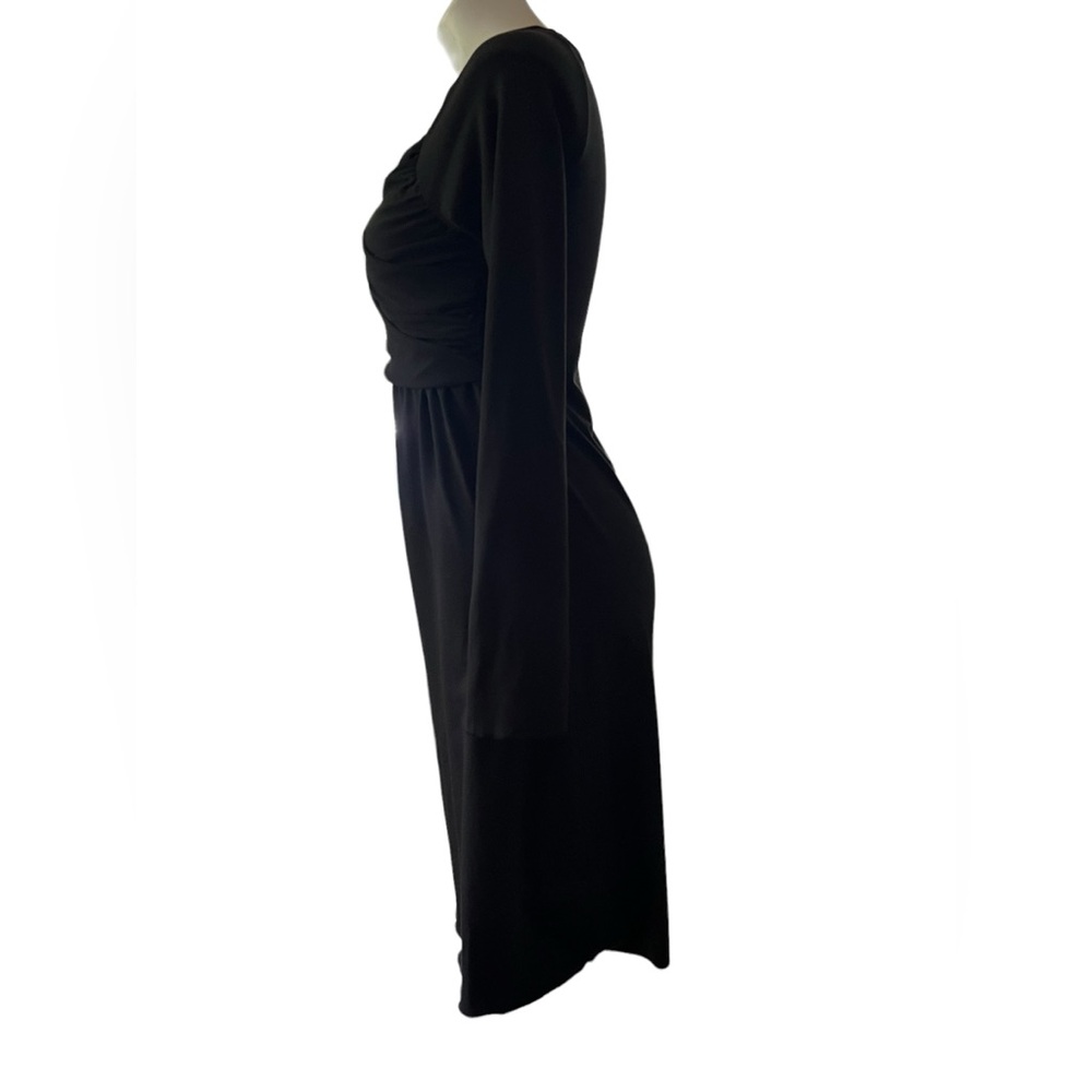 Prana Tally Women Long Sleeve Dress Black Front Crossover Wrap Size Medium - Picture 3 of 12